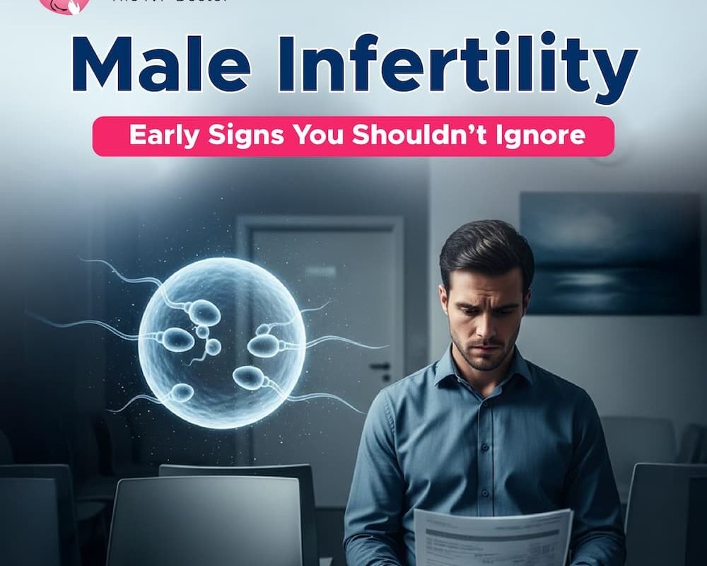 Illustration highlighting early signs of male infertility and reproductive health awareness